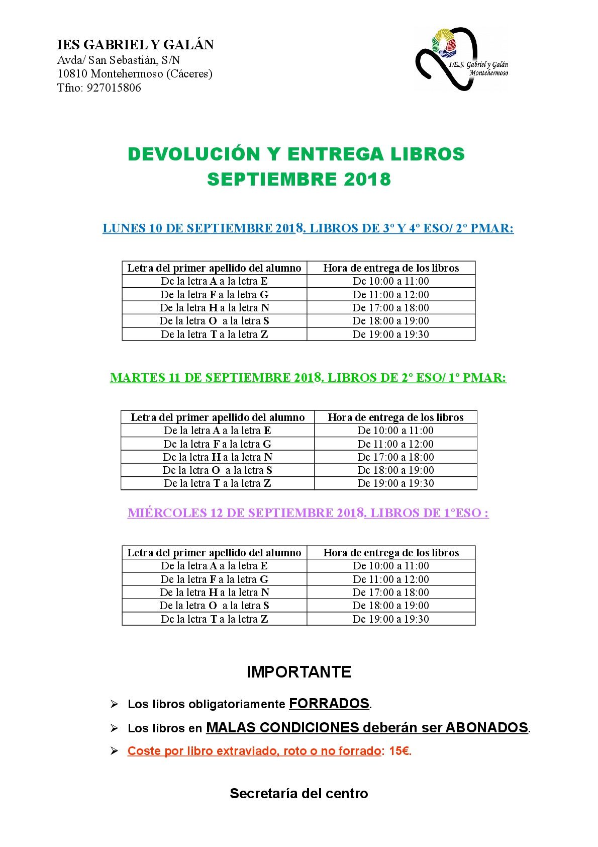 CARTEL ENTREGA DEVOLUCIÓN SEPT 2018 001