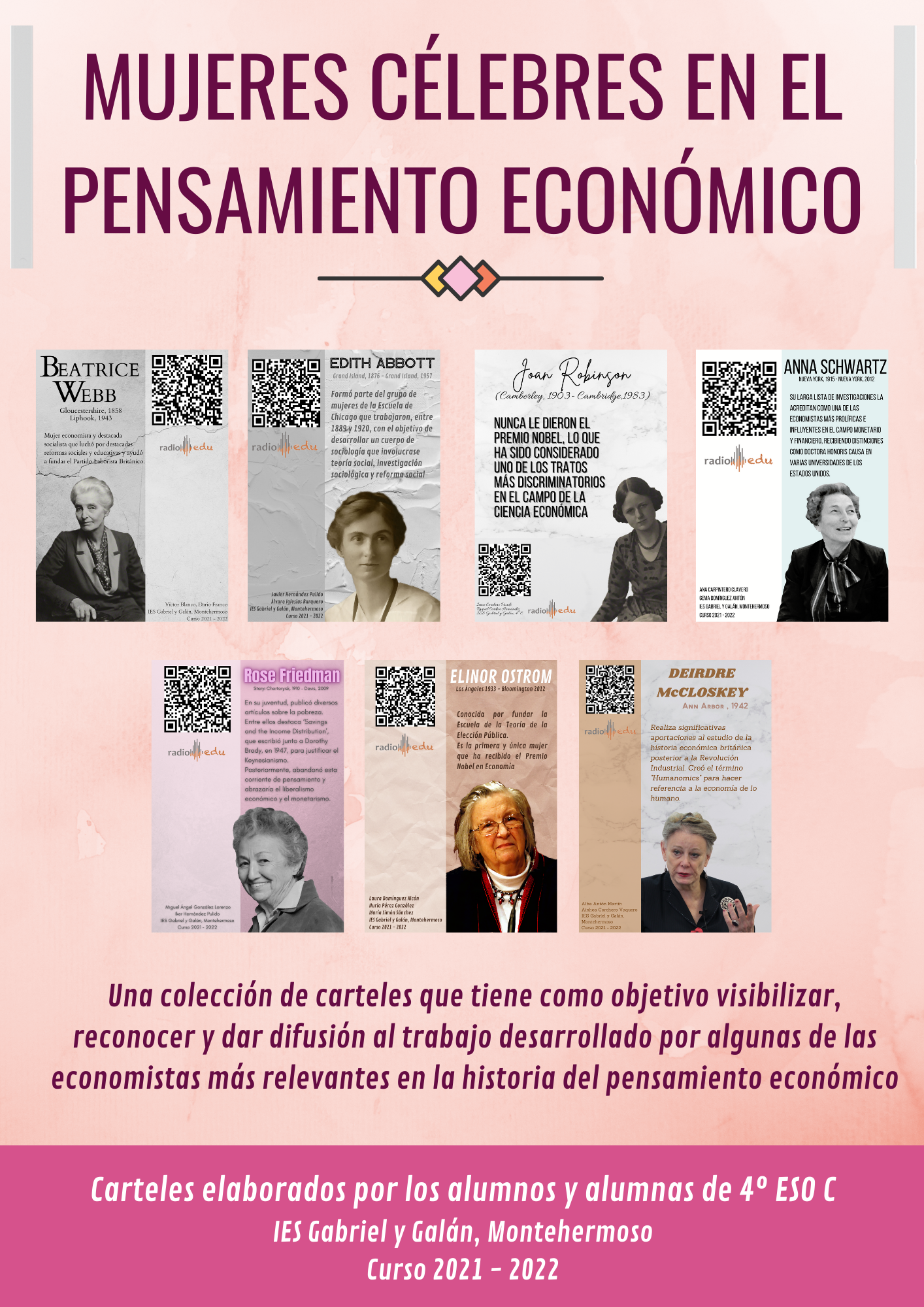 CARTEL EXPOSICIÓN MUJERES CÉLEBRES EN EL PENSAMIENTO ECONÓMICO