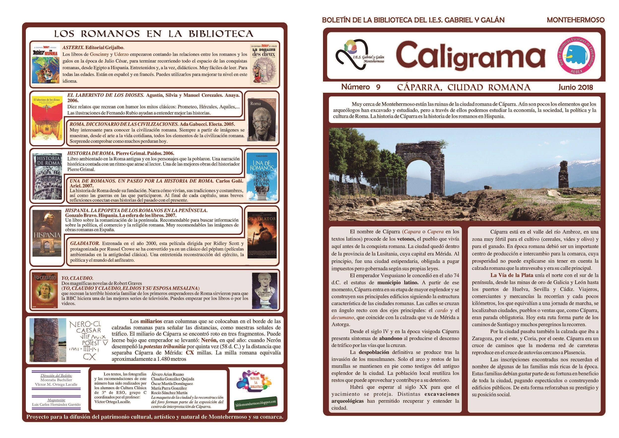 bolentin ies gabriel y galan nº9 caligrama 2018 Pagina 1